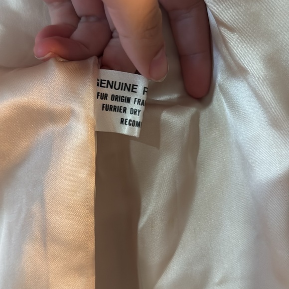 White Genuine Rabbit Fur Coat - Picture 6 of 10